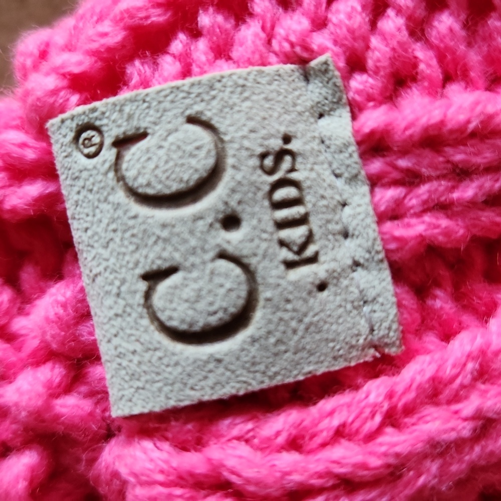 NWOT C.C. kids pink knit hat with pom pom top - Picture 3 of 6